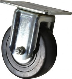 MSC&nbsp;E.R. Wagner Rigid Top Plate Caster, 4 in Wheel, Soft Rubber, 200 lb Capacity
