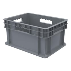 MSC&nbsp;SSI Schaefer Storage Tote, Polypropylene, 33 lb Capacity, Gray, Stacking