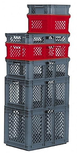 MSC&nbsp;SSI Schaefer Polypropylene Storage Tote, 33 lb Capacity, Gray, Stacking