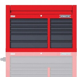 MSC&nbsp;Proto Tool Chest, 12 Drawers, Alloy Steel, Red and Gray