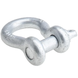MSC&nbsp;PRO-SOURCE Anchor Shackle, Screw Pin, 24000 Lb Working Load, Carbon Steel, Galvanized