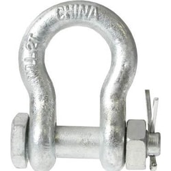 MSC&nbsp;US Cargo Control Shackle, Galvanized Steel, 4000 lb Working Load Limit, Bolt, Nut & Cotter Pin