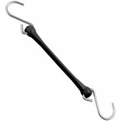 MSC&nbsp;The Perfect Bungee Heavy-Duty Bungee Strap Tie Down, 12 in, Triangulated Galvanized S Hook, Black