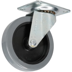 MSC&nbsp;Shepherd Caster, Rigid Top Plate, Polyurethane, 4 in Wheel Dia, 150 lb Capacity