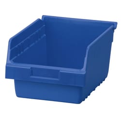 MSC&nbsp;Akro-Mils Hopper Shelf Bin, Plastic, 11-1/8 in Width, Blue