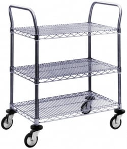 MSC&nbsp;Value Collection Wire Utility Cart, Steel, 60 in, 24 in, 3 Shelves
