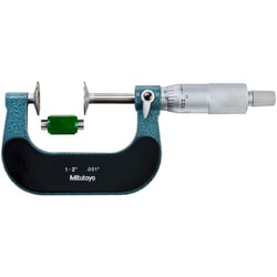 MSC&nbsp;Mitutoyo Disc Micrometer, 1-2 in Range, 0.001 in Graduation, Ratchet Thimble