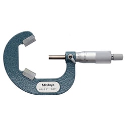 MSC&nbsp;Mitutoyo Spherical Face Micrometer, 25mm, 0.01mm Graduation, Ball Anvil