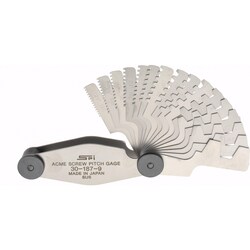 MSC&nbsp;SPI Screw Pitch Gage, 16 Leaf, 1 to 12 TPI Range, Stainless Steel, 29° Thread Angle