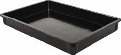 MSC&nbsp;MFG Tray Fiberglass Storage Tote, 400 lb Capacity, Black, Stacking