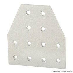 MSC&nbsp;80/20 Inc. Joining Plate, Aluminum, 12 Hole, 4 in Height, 0.1880 in Thickness