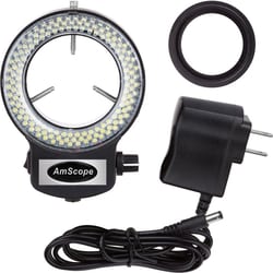 MSC&nbsp;AmScope Ring Light, 144 LED, Intensity-Adjustable, Stereo Microscope, Black Housing