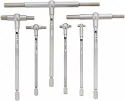 MSC&nbsp;TESA Brown & Sharpe Telescoping Gage Set, 5/16 to 6 in, 6 Pc, Satin Chrome