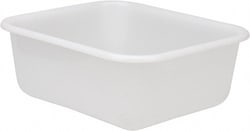 MSC&nbsp;Rubbermaid Storage Tote, Polyethylene, 2.8 Gal, White, Nesting