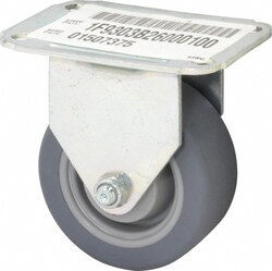 MSC&nbsp;E.R. Wagner Rigid Top Plate Caster, Thermoplastic Rubber, 3 in Wheel, 125 lb Capacity