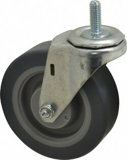 MSC&nbsp;E.R. Wagner Caster, 4 inch, TPR, Threaded Stem, 165 lb Capacity