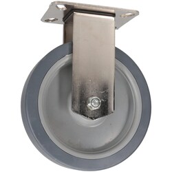 MSC&nbsp;E.R. Wagner Rigid Top Plate Caster, Thermoplastic Rubber, 6 in Wheel Dia, 1-1/2 in Wheel Width, 280 lb Capacity