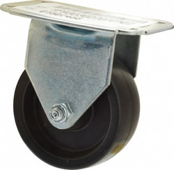 MSC&nbsp;E.R. Wagner Rigid Top Plate Caster, Polyolefin, 3 in Wheel Diameter, 1-1/4 in Wheel Width, 210 lb Capacity