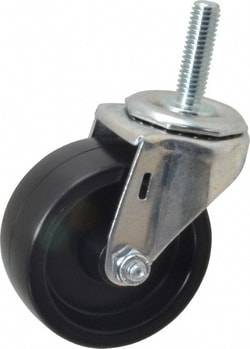MSC&nbsp;E.R. Wagner Swivel Caster, 3 in, Polyolefin, Threaded Stem