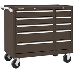 MSC&nbsp;Kennedy Steel Tool Roller Cabinet, 39-3/8 in Wide, 10 Drawer, Brown