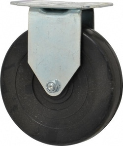 MSC&nbsp;E.R. Wagner Rigid Top Plate Caster, Soft Rubber Wheel, 5 in Wheel Diameter, 190 lb Capacity