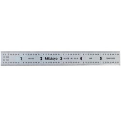 MSC&nbsp;Mitutoyo Steel Rule, Stainless Steel, 24 in, 16R Graduation, Rigid