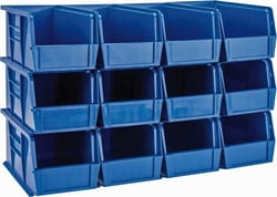 MSC&nbsp;Quantum Storage Plastic Hopper Stacking Bin, Conductive, Polypropylene, 18 x 11 x 10 in