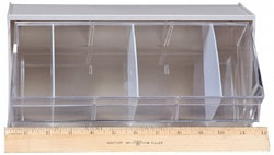 MSC&nbsp;Quantum Storage Tip-Out Bin, 1 Compartment, Polystyrene, 11-7/8 in Width