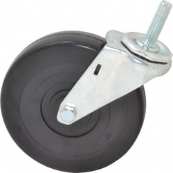 MSC&nbsp;E.R. Wagner Stem Mount Swivel Caster, 5 in, Soft Rubber, 190 lb, Delrin Bearing