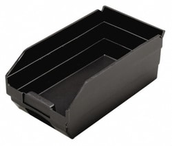 MSC&nbsp;Quantum Storage Hopper Shelf Bin, Polypropylene, Conductive, Black
