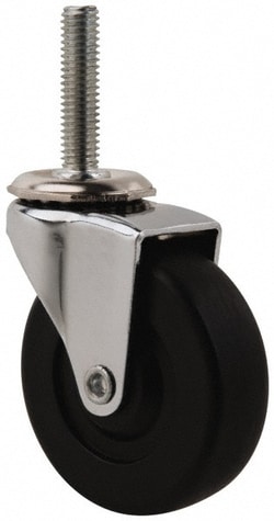 MSC&nbsp;E.R. Wagner Stem Mount Swivel Caster, Hard Rubber, 2-1/2 in, 115 lb, Delrin Bearing
