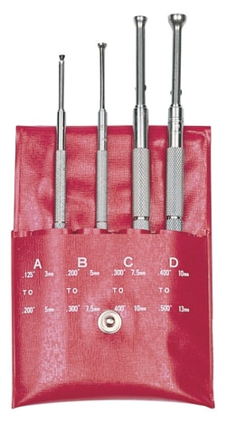 MSC&nbsp;SPI Small Hole Gage, Flat Bottom Type, 0.125-0.200 inch, Satin Chrome
