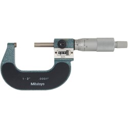 MSC&nbsp;Mitutoyo Mechanical Outside Micrometer, 0-1 in, 0.0001 in Graduation, Friction Thimble