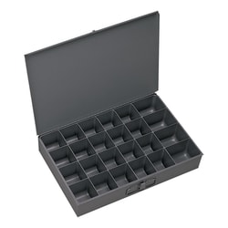 MSC&nbsp;Durham Small Steel Storage Drawer, 21 Compartment, Gray, Removable Dividers