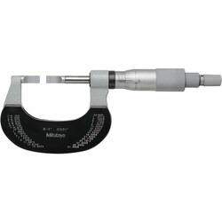 MSC&nbsp;Mitutoyo Blade Micrometer, 0-1 in, 0.0001 in Graduation, Ratchet Stop