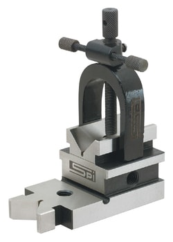MSC&nbsp;SPI V-Block, 1-5/16 inch Capacity, 90 Degree V-Angle, Steel, With Clamp