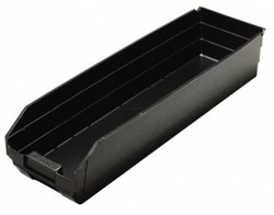 MSC&nbsp;Quantum Storage Hopper Shelf Bin, Polypropylene, Conductive, 23-5/8 x 6-5/8 x 4 in