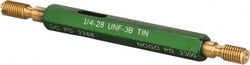 MSC&nbsp;GF Gage Plug Thread Gage, 1/4-28 Thread, 3B Class, Double End, Go & No Go