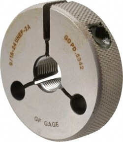 MSC&nbsp;GF Gage Threaded Ring Gage, 9/16-24, UNEF, 2A, Go & No Go