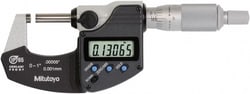 MSC&nbsp;Mitutoyo Electronic Outside Micrometer, 0-1 in, 0.00005 in Resolution, IP65