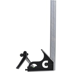 MSC&nbsp;SPI Combination Square Set, 3 Piece, 12 in, 16R, Hardened Steel Blade