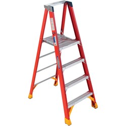 MSC&nbsp;Werner Fiberglass Rolling Ladder, Type IA, 5 Step, 72 in Platform
