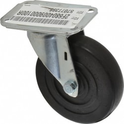 MSC&nbsp;E.R. Wagner Swivel Top Plate Caster, Hard Rubber, 4 in Wheel Dia, 140 lb Capacity