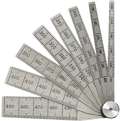 MSC&nbsp;Starrett Taper Gage, 0.1 to 0.5 Inch Measurement, 8 Leaf, 0.001 Inch Graduation