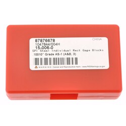 MSC&nbsp;SPI Gage Block, Rectangle, 0.1001 in, Steel, Grade AS-1