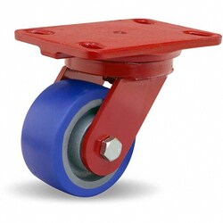 MSC&nbsp;Hamilton Caster, Polyurethane Wheel, 4 in Wheel Dia, 2 in Wheel Width, 600 lb Capacity