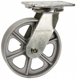 MSC&nbsp;Albion Caster, Swivel, Cast Iron, 8 in Wheel, 1,400 lb Capacity