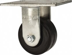 MSC&nbsp;Albion Rigid Top Plate Caster, Rubber, 4 in Wheel, 350 lb Capacity
