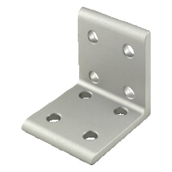 MSC&nbsp;80/20 Inside Corner Bracket, 10 Series, 8 Hole, Anodized Aluminum 6063-T6