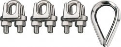 MSC&nbsp;Ronstan Wire Rope Grip, 3/8 in Rope Diameter, 316 Stainless Steel, Thimble